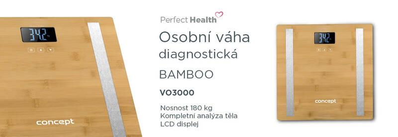 Osobní váha Concept Perfect Health VO3000 BAMBOO , Osobní, váha, Concept, Perfect, Health, VO3000, BAMBOO 